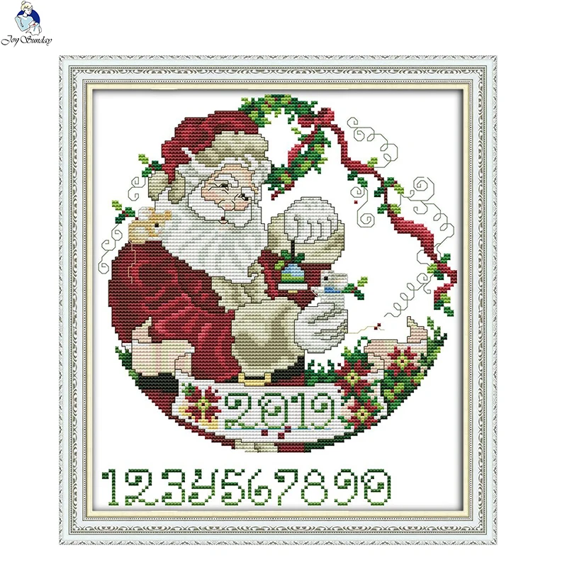 JoySunday cross stitch kits needlework set Santa Claus Christmas fairy girl 14CT 11CT cotton painting gift art factory wholesale | Дом и сад