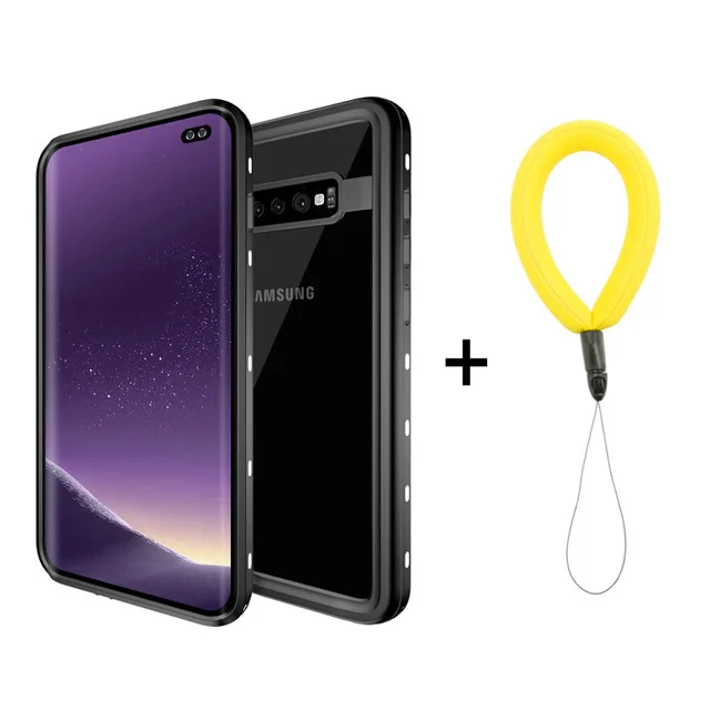White with Strap IP68 Водонепроницаемый чехол для samsung S10 5G чехол samsung Galaxy S10 Plus водонепроницаемый чехол PC для samsung S10E S10+ Водонепроницаемый Чехол - Цвет: White with Strap