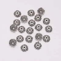 50pcslot 8mm 4 petals tibetan antique carved flower loose sparer apart end bead caps for diy jewelry making findings