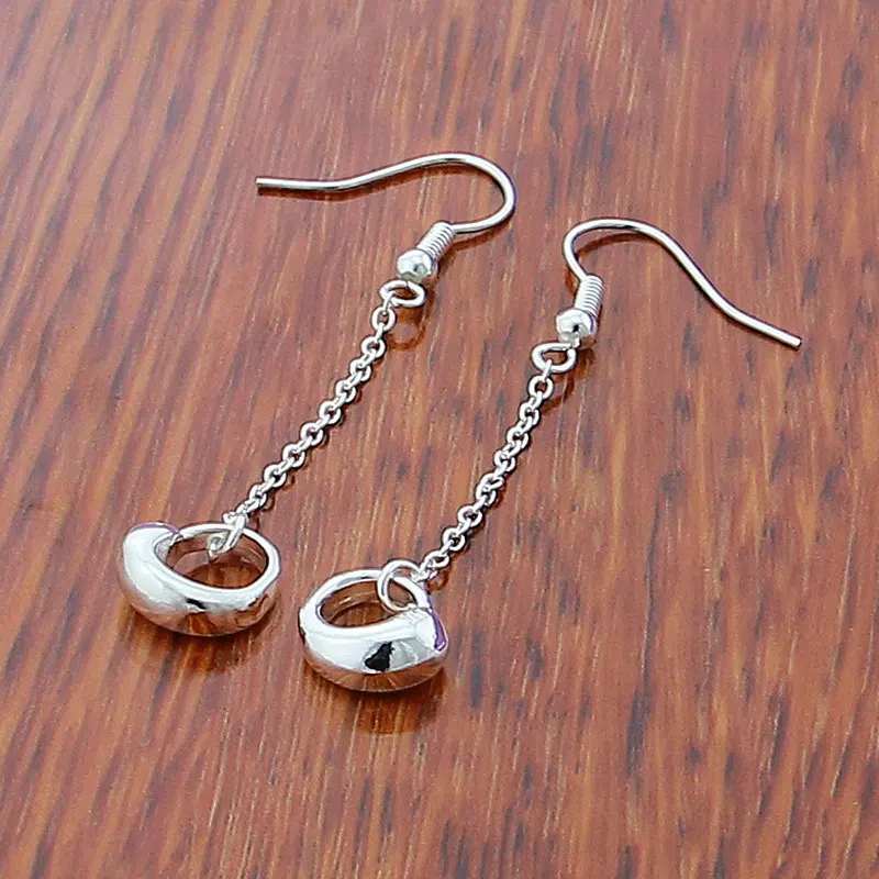 Brand Silver Earrings Female 925 Sterling Long Line Round Drop Vintage Jewelry Wholesale | Украшения и аксессуары