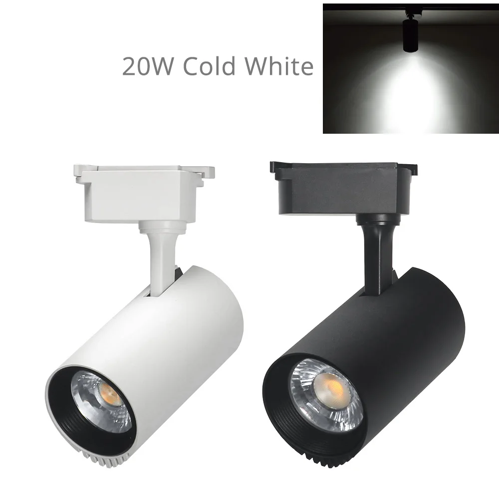 20W Cold White 20 Вт Трековый светильник 220 в 110 В светодиодный COB Белый Черный домашний магазин ночной Светильник ing Spot светильник s современный алюминиевый светодиодный рельсовый светильник - Испускаемый цвет: 20W Cold White