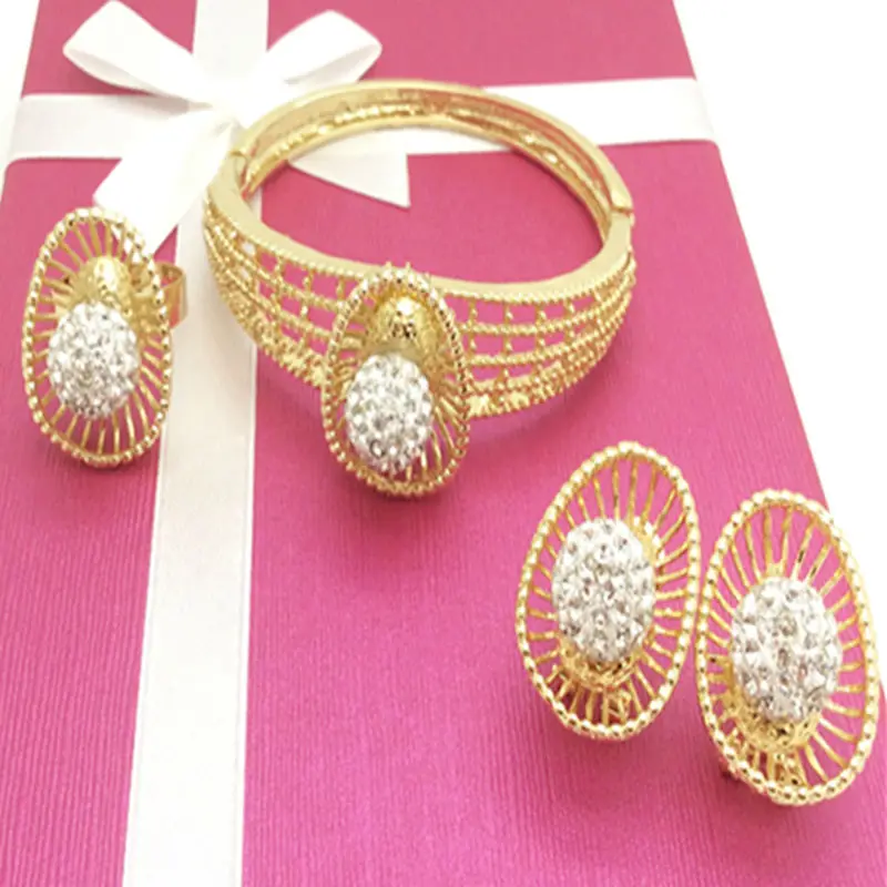 Kingdom Ma African Imitated Crystal Jewelry Sets Party Accessories Wedding Bridal Necklace Bracelet Earrings Rings Set For Women | Украшения
