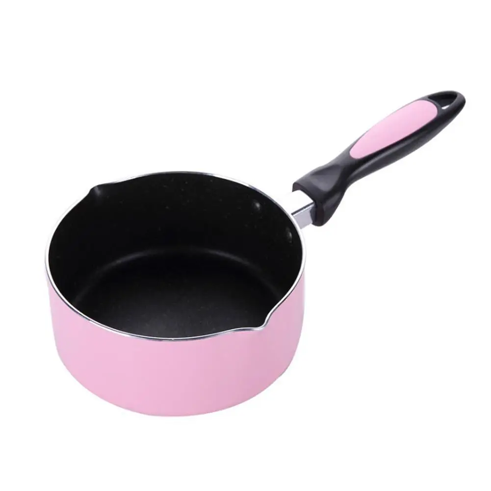 Pink 16 см мини детское питание молочная кастрюля из нержавеющей стали Композитное дно кастрюля Антипригарная посуда детские принадлежности - Цвет: Pink