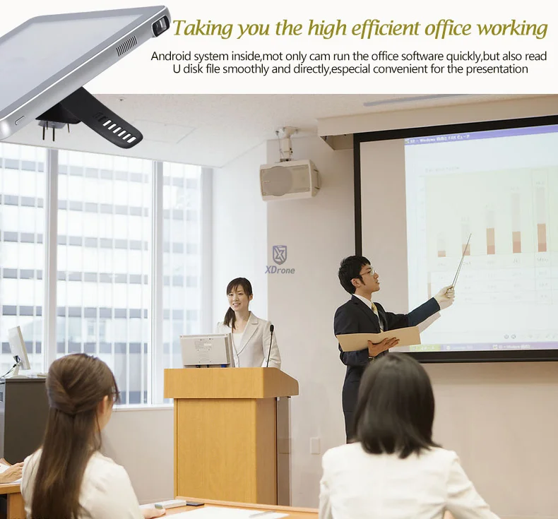 Китай PD100 Портативный умный проектор на Android Tablet PC DLP 50 люмен 4 ядра RK3188 8 &quot1280x800 WiFi