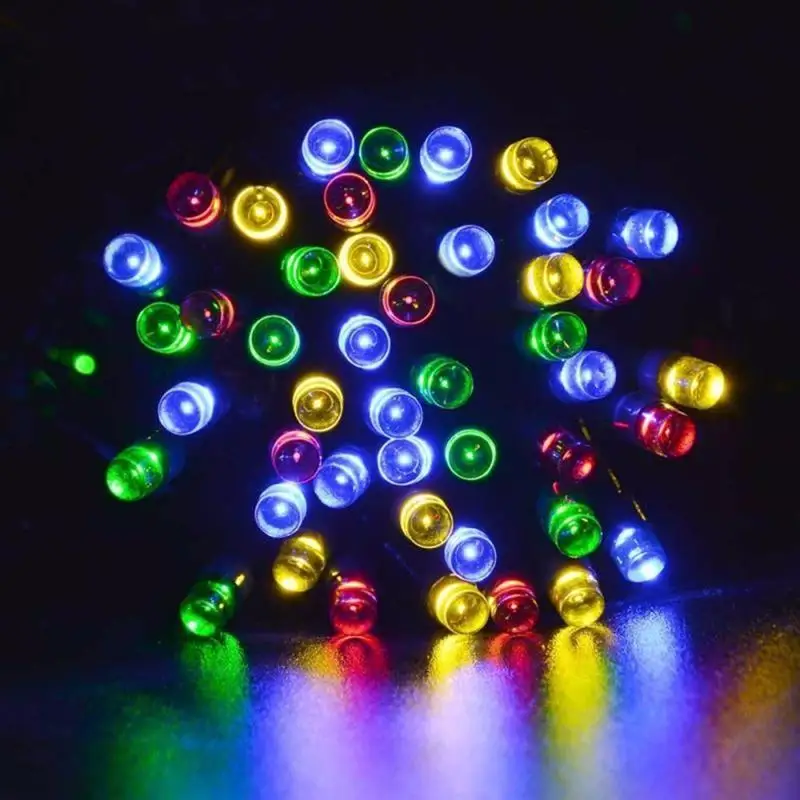50 led солнечного света строки Открытый Водонепроницаемый Фея Света Строка для