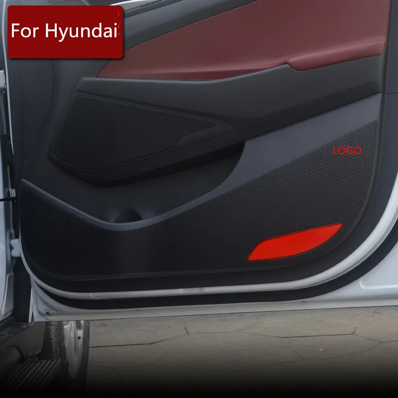 Carbin волокна двери панель защитный анти-удар коврик для hyundai Tucson Sonata Mistra IX25 IX35 IX45 Solaris Elantra AB118
