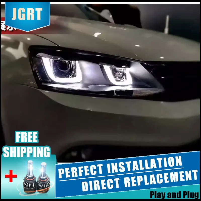 2 шт. светодиодный головной светильник s для VW Jetta 2011 2015 Автомобильный с двойной