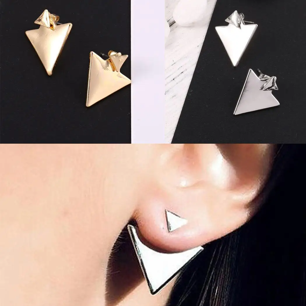 Модные Серебристые Повседневное Для женщин золотые серьги сплав Push стержня