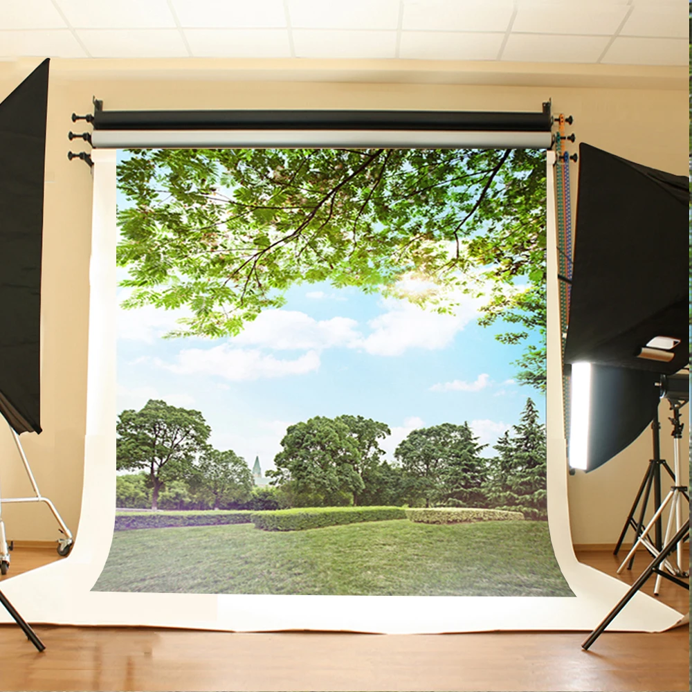 10x10ft зеленой природы фон для фотосъемки с изображением детской возможно