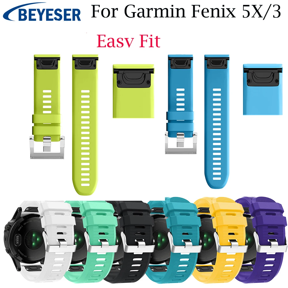 26 22 20 мм Ремешки для наручных часов Ремешок Garmin Fenix 5X 5 5S Plus 3 3HR часы Quick Release