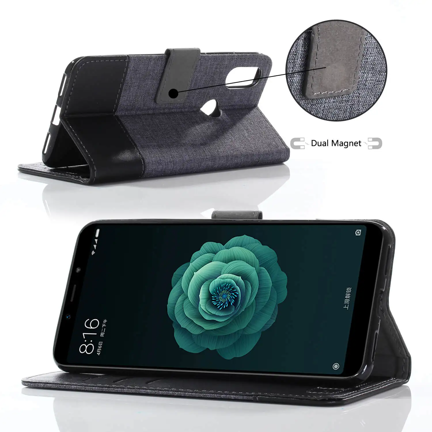 Роскошная джинсовая одежда + кожаный чехол для XiaoMi A2 A1 5C 5S плюс Чехол с отделением