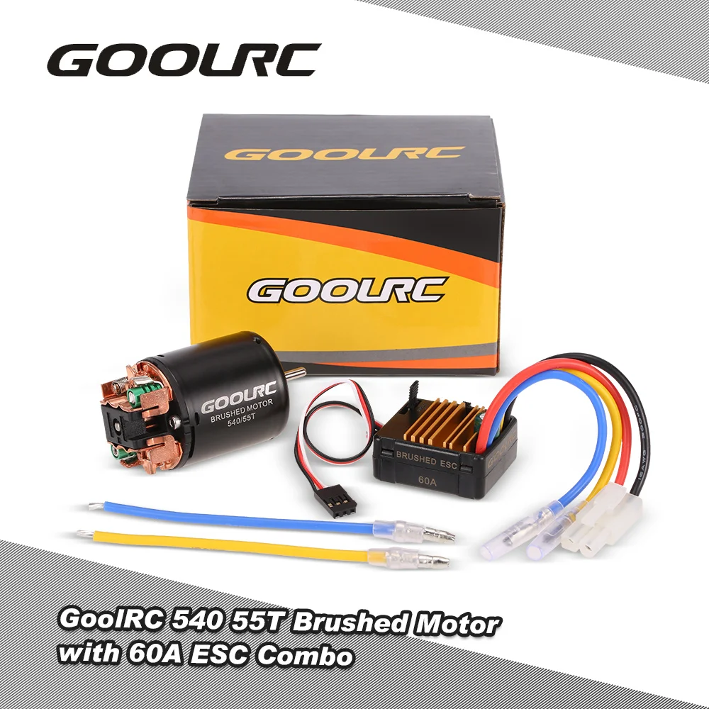 GoolRC автомобильный двигатель RC 540 55T карбоновый матовый 60A ESC Combo 1/10 Axial SCX10 RC4WD D90