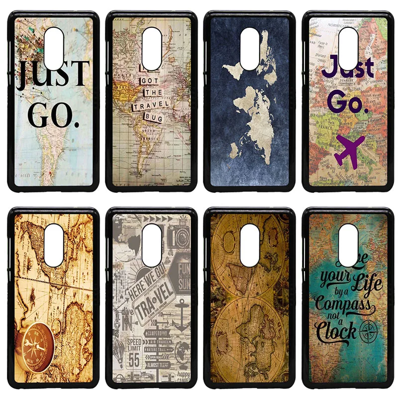 World Map Travel Just Go Cell Phone Case Hard Plastic Cover for Xiaomi Redmi 3X Mi 6 5 5S Plus Note 4X 2 3 3S 4 Pro Prime Shell |