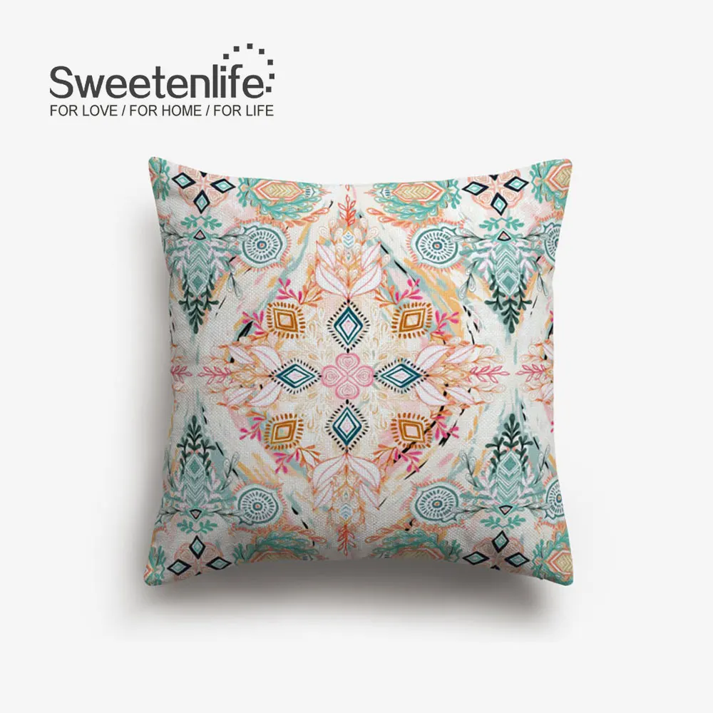 Sweetenlife, 60x60 см, цветочный рисунок, наволочка для подушки, пасторальный стиль, наволочки для подушки, домашний декор, высокое качество, белая льняная декоративная подушка - Цвет: SL0470