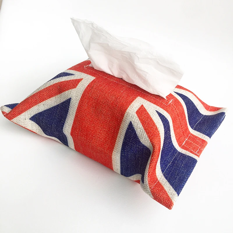Ручной работы из хлопка Юнион Джек автомобилей Tissue Box Салфетка держатель для