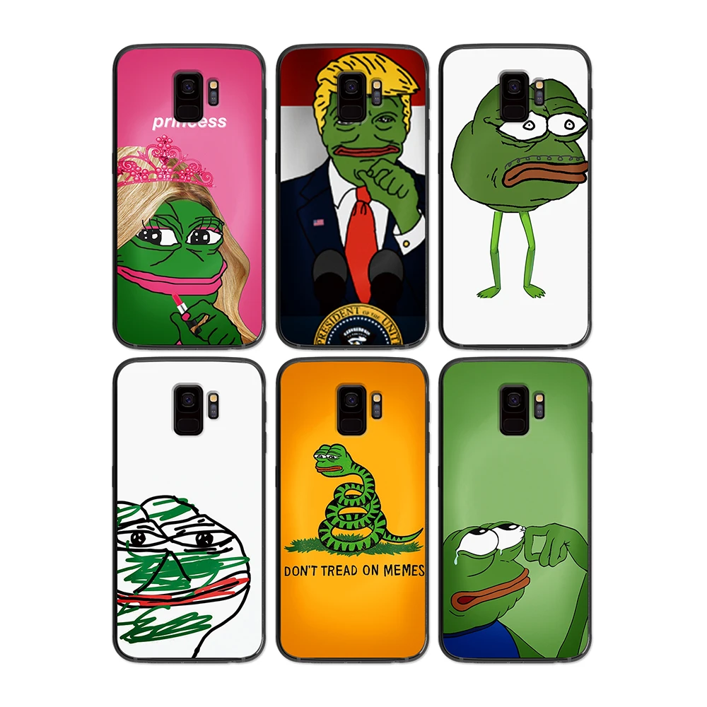 Мем-лягушка pepe для samsung Galaxy A5 A6 A7 A8 A9 плюс M10 M20 M30 мягкий силиконовый черный чехол для телефона