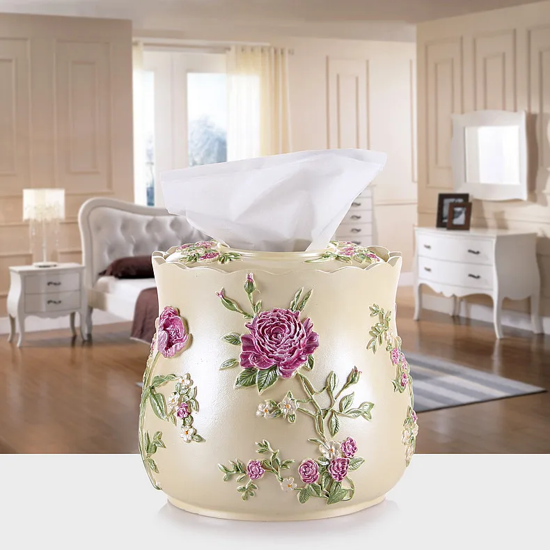 Коробка для пасторальная салфетка с цветами из смолы держатель бумажного