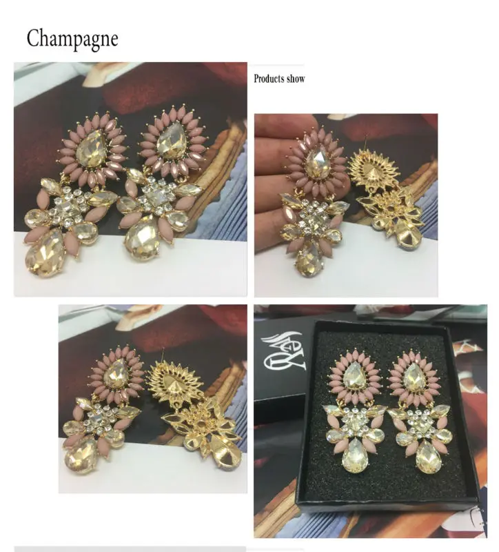 Винтажные акриловые серьги подвески VEYO с кристаллами для женской фотолампы|vintage