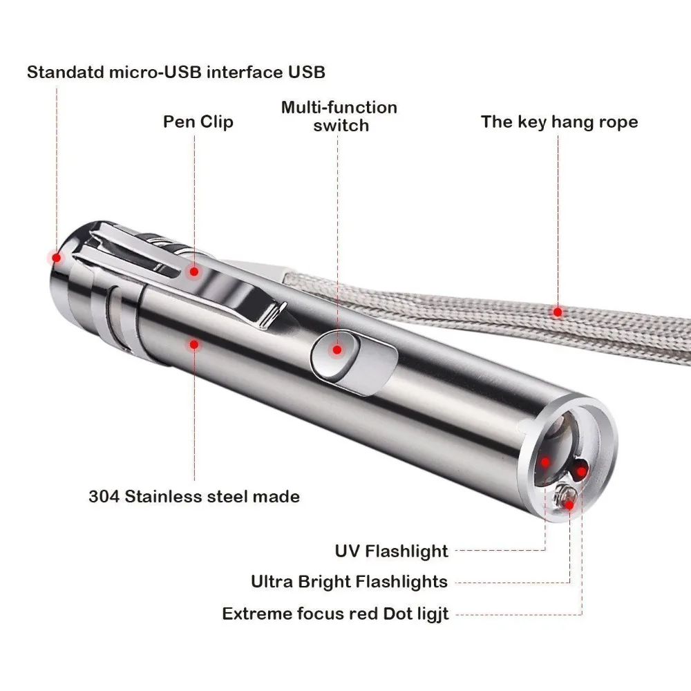 USB Перезаряжаемый кошачий лазерный охотник, игрушки 2 в 1, многофункциональные забавные игрушки для кошек, интерактивный светодиодный светильник, Обучающие инструменты, устройство, хит