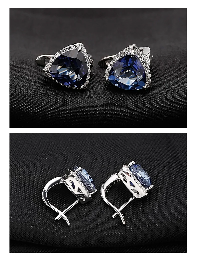 Gem's Ballet 4.48Ct натуральный иолит синий мистический кварцевый камень серьги гвоздики для женщин 925 пробы серебряные ювелирные изделия