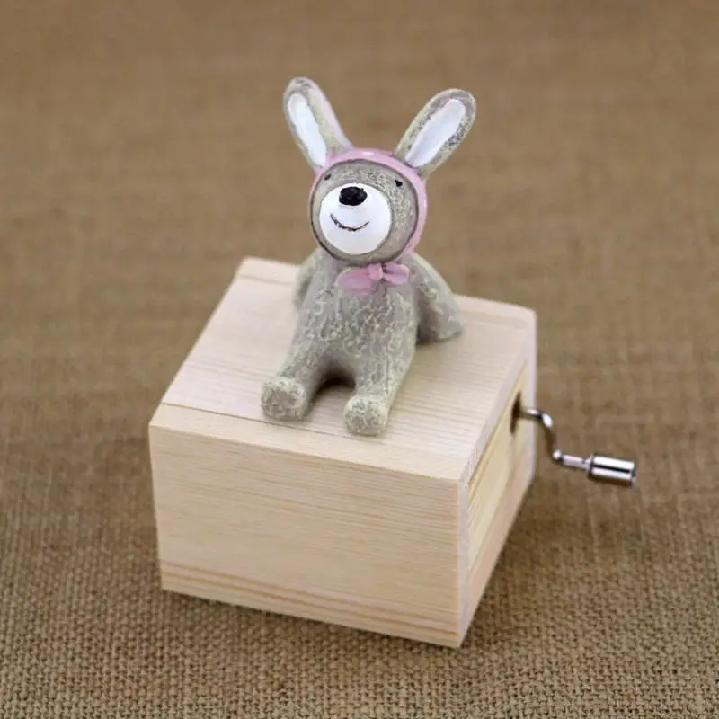 Медведь собака животное деревянное ручной коленчатый музыкальные шкатулки