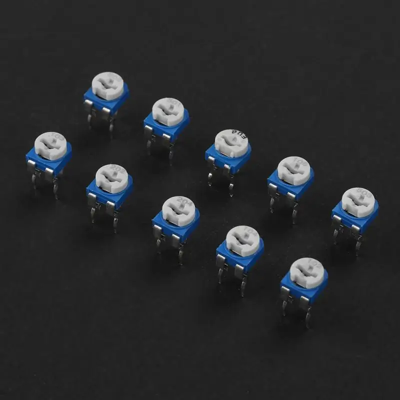 100 шт. 10 значений сине белый переменный резистор триммер электронный элемент с