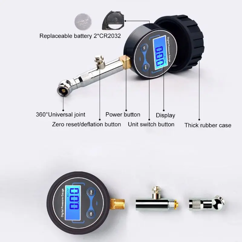

LCD Digital Tire Pressure Gauge 0-200PSI Car Tyre Air Pressure For Motorcycle Cars Truck Bicycle Motorbike Vehicle Tester