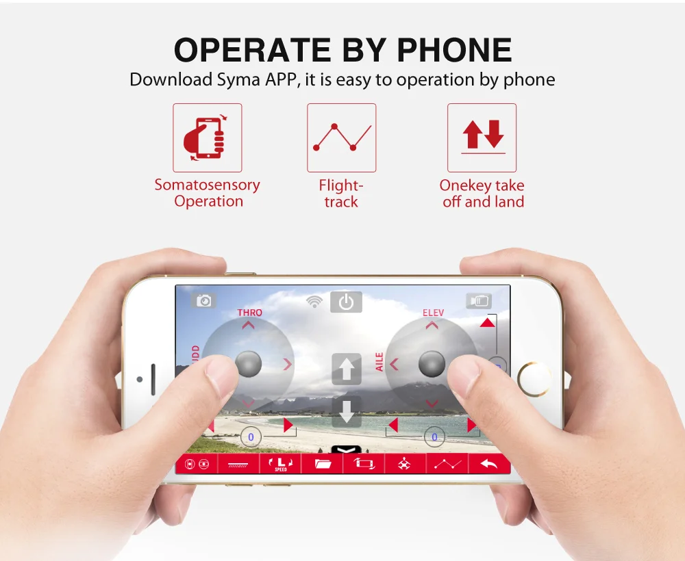 Радиоуправляемый Дрон SYMA X5UW & X5UC FPV с камерой 720 P Wi Fi 2 МП HD 4G 4 канала 6 осевой