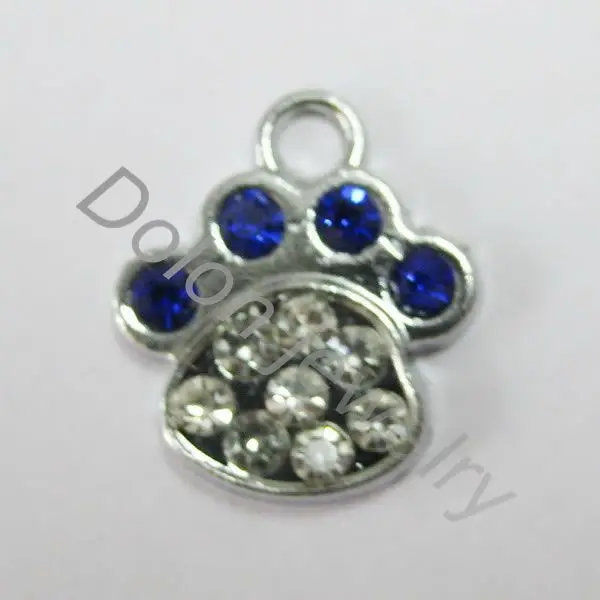 4 шт. смешанные цвета никель Размер собака или кошка лапа печать амулеты животное