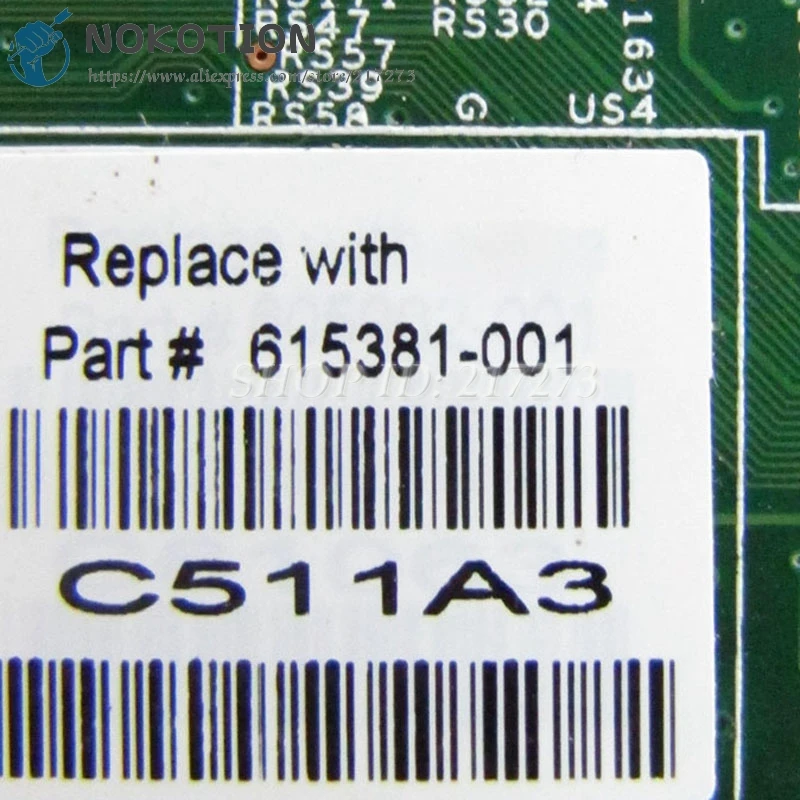 NOKOTION 615381-001 615382-001 материнская плата для ноутбука hp G62 G62-B41E0 HM55 DDR3 с видеокартой 1 Гб