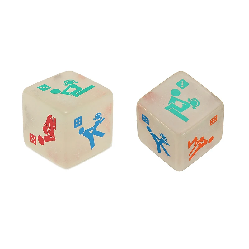 White Hot-2Pcs 25 мм фосфоресцирующие кубики для взрослых игра любовь секс кости ночной бар КТВ забавная игра акрил - Цвет: White
