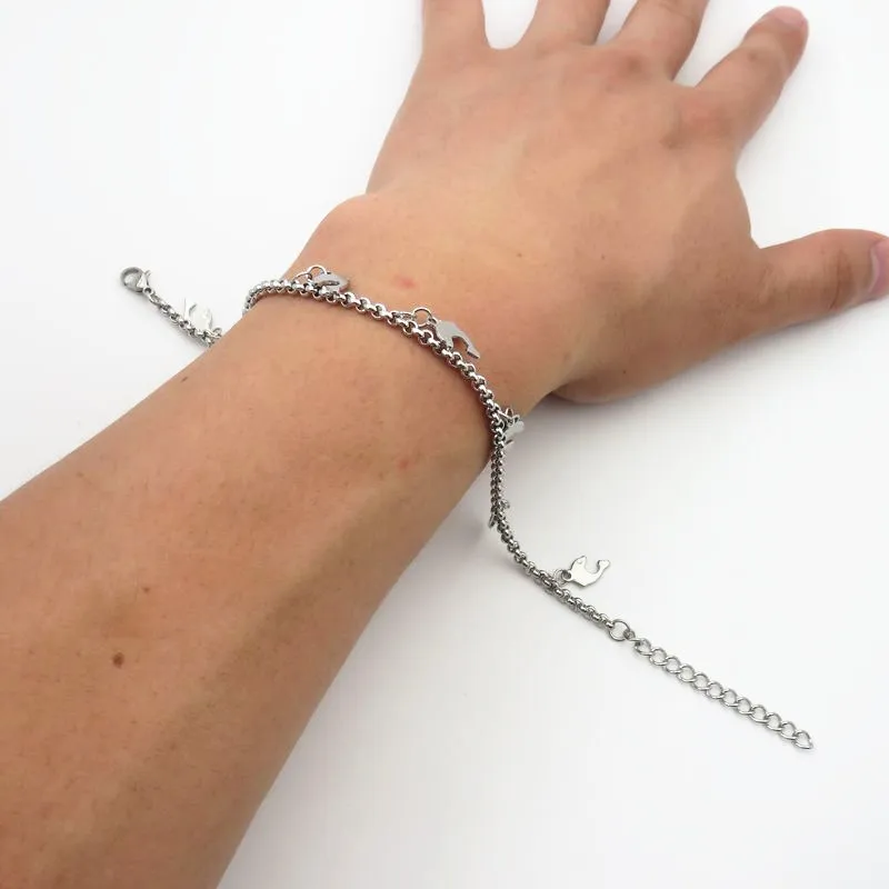 Модные ювелирные украшения цепочка на ногу с дельфином из нержавеющей стали 316L