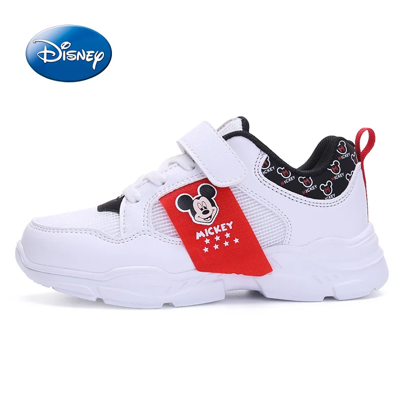 White Mickey Shoes Обувь disney; детская обувь; кроссовки для мальчиков и девочек; коллекция года; сезон весна-осень; дышащая кожаная Спортивная повседневная обувь для мальчиков и девочек; размеры 31-37 - Цвет: White Mickey Shoes