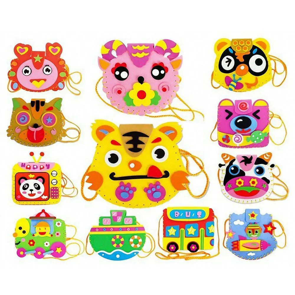 DIY EVA пены Пазлы прекрасный мультфильм детей ручной работы сумки Искусство и