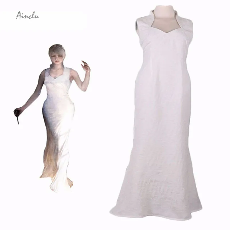 Ainclu Бесплатная доставка Final Fantasy Lunafreya Nox Fleuret костюм косплей белое Брендовое