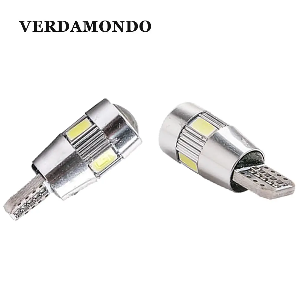 

Лампа светодиодная T10 W5W, Canbus, 6 SMD, 5630, 5730, 12 В, 2 шт.