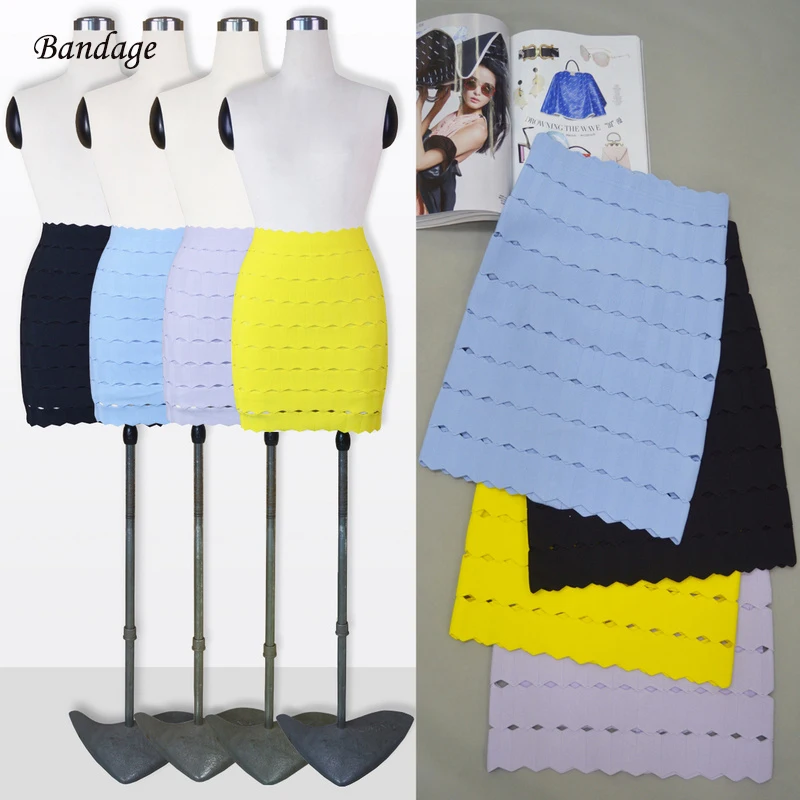 

2022 Summer Women Skirts Bandage Package Hip Sexy Hollow Out 4 Colors Chic Celebrity Party Club Girls Rayon Bodycon Mini Outfit