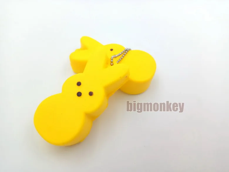 Новинка 1 шт. 5 см PU corful Kawaii Мини милое изображение желтого кролика медленно