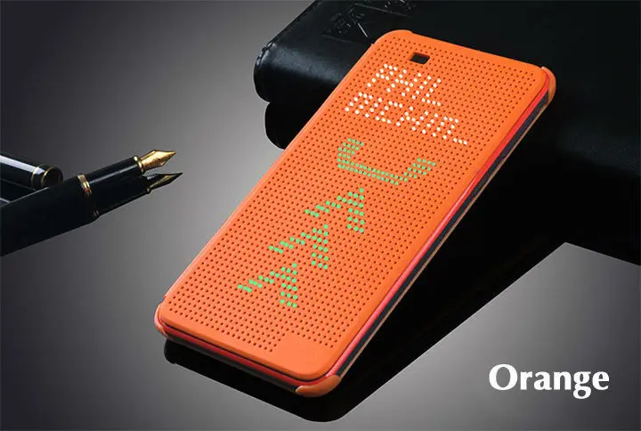 Orange Тонкий чехол в горошек для htc 820G с функцией автоматического просмотра, противоударный силиконовый кожаный чехол с Откидывающейся Крышкой для htc Desire 820 820G - Цвет: Orange