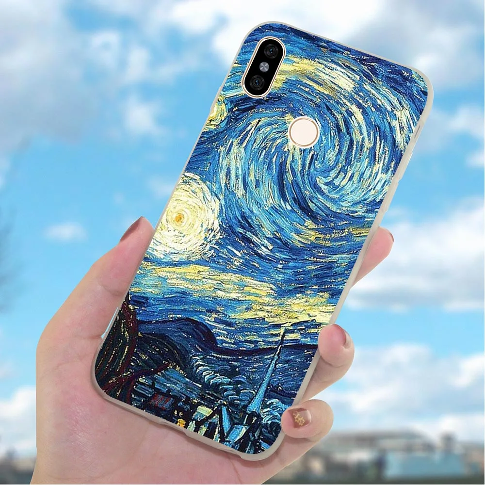 Мягкий ТПУ чехол для телефона Xiaomi Mi A1 Ван Гог A2 Lite 8 9 9se Redmi 4X 4A 5 Plus 5A Prime 6A Note 6 Pro