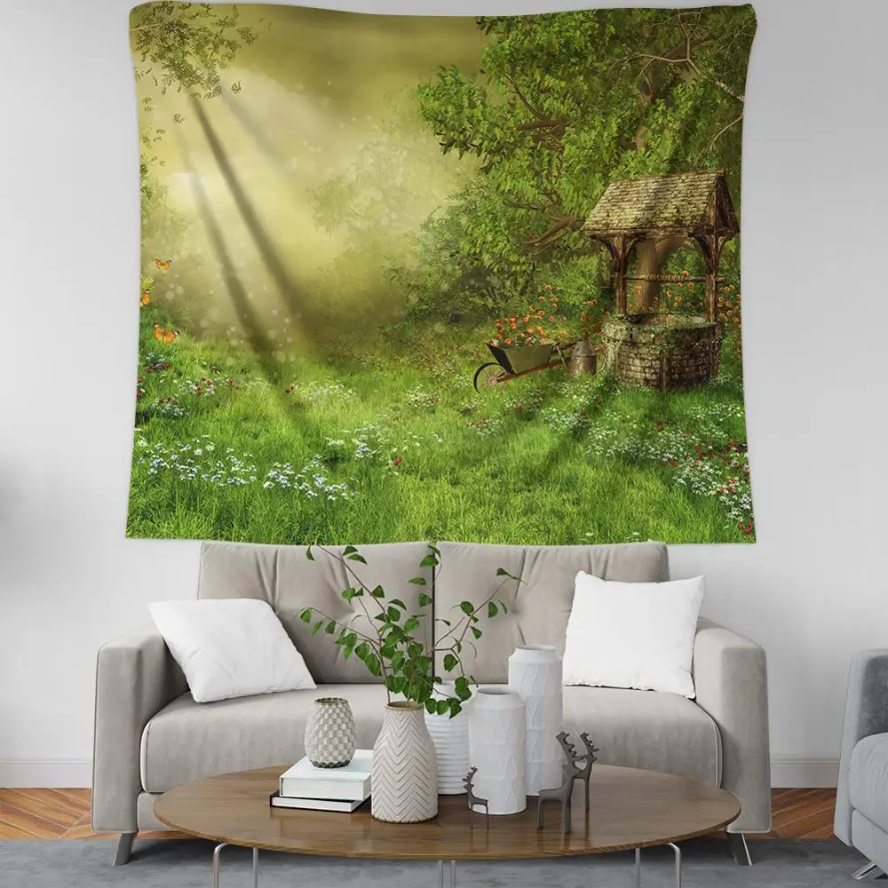Кантри-роуд настенный гобелен кровать пледы одеяло лес цветок Декор для дома |