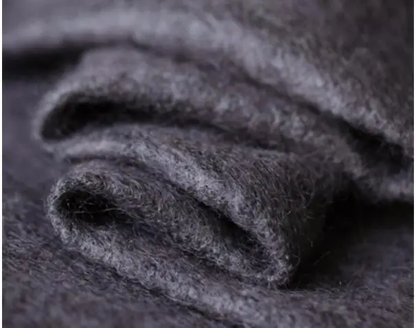Элегантный серый фиолетовый мохер смесь шерсти трикотажная эластичная ткань