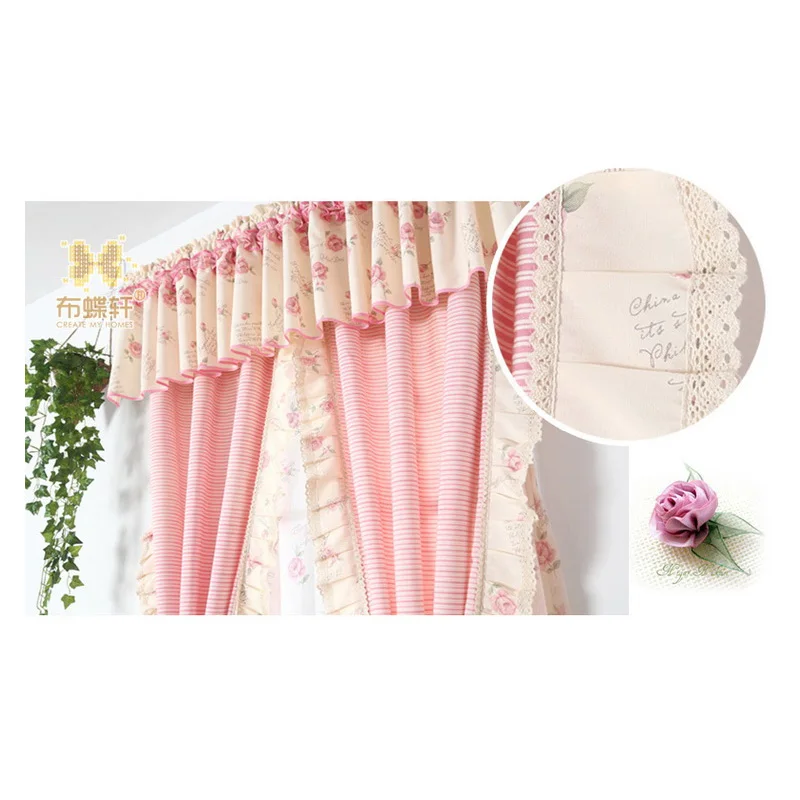 Цветочная розовая драпированная занавеска для гостиной спальни занавески с