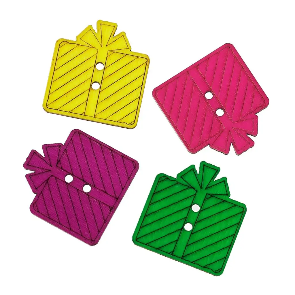 Деревянные швейные пуговицы DoreenBeads подарочная коробка для скрапбукинга с двумя