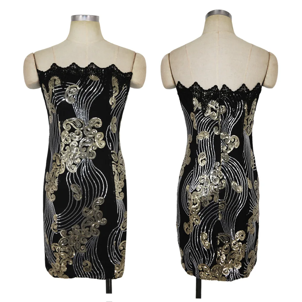 

Sequins Sexy Dress Women Backless Strapless Backless Geometry Summer Dress Sequin Club Elegant Party Dresses Vestidos