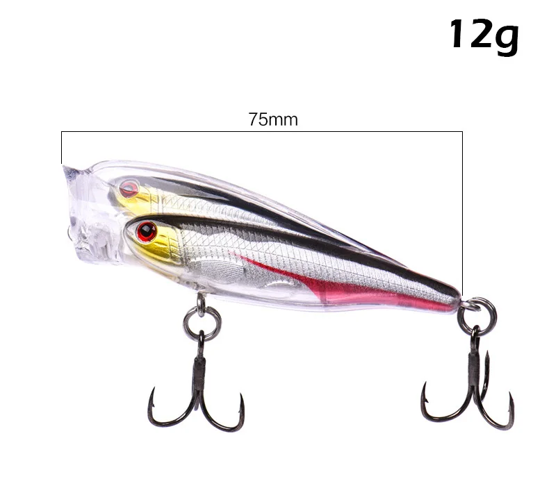 

7.5cm 12g Hard Lure Big Popper Lure 3 Colors Top Water Fishing Lures Popper Lure Crankbait Minnow Swimming Crank Baits pesca L70