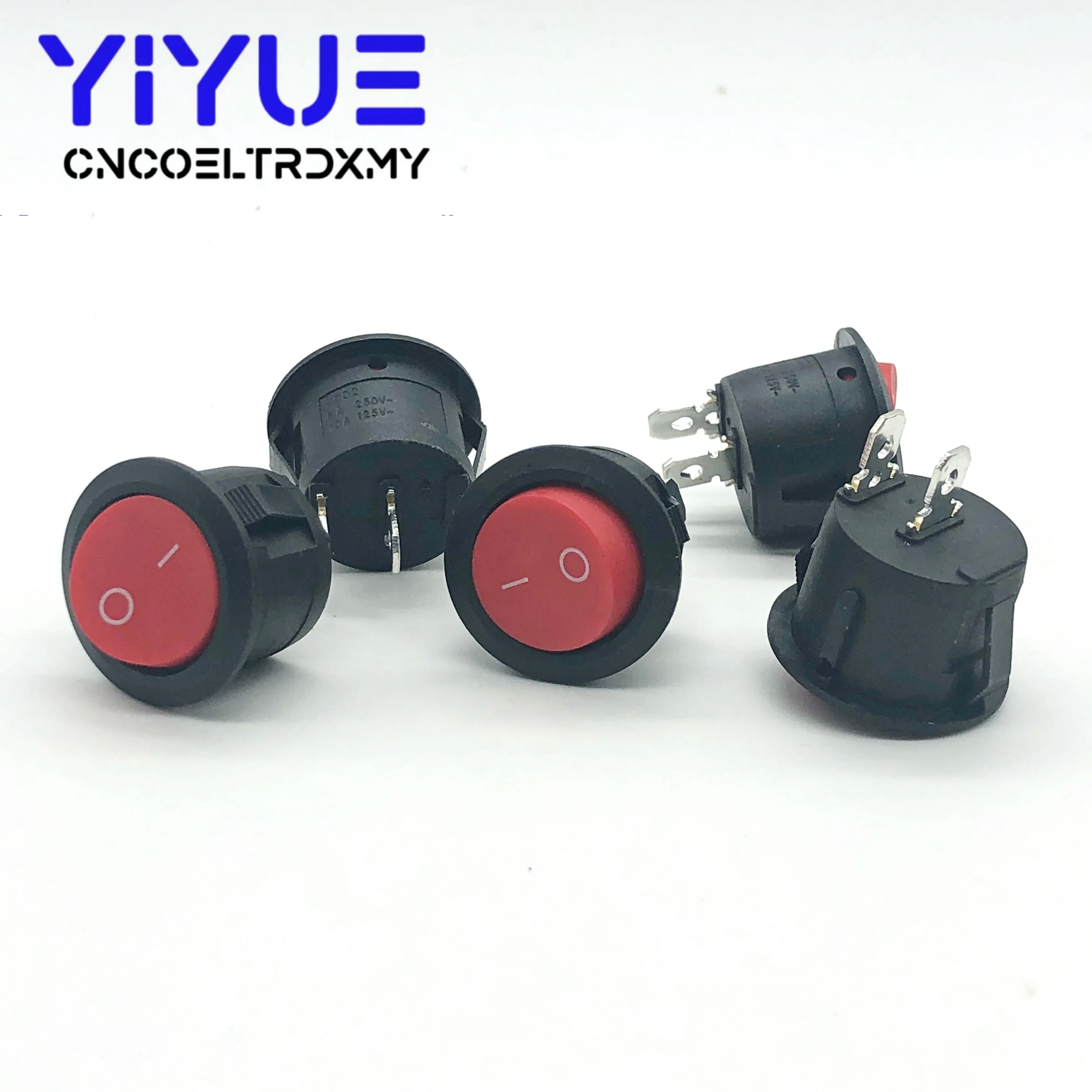 5 шт. ВКЛ ВЫКЛ KCD2 2Pin 2 Позиции черный красный круглый лодка автомобиля кулисный