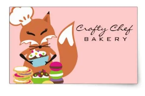 

6cm*3cm Fox chef baker cookies cupcakes gift tag rectangular sticker
