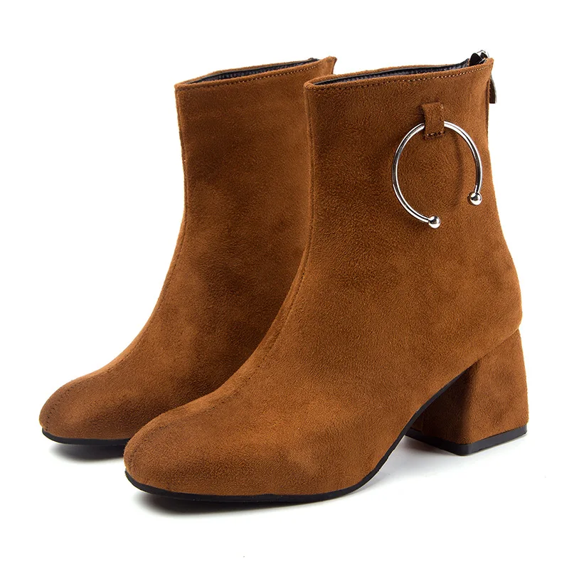 Новинка брендовые кожаные ботинки из искусственной замши женские полусапожки на