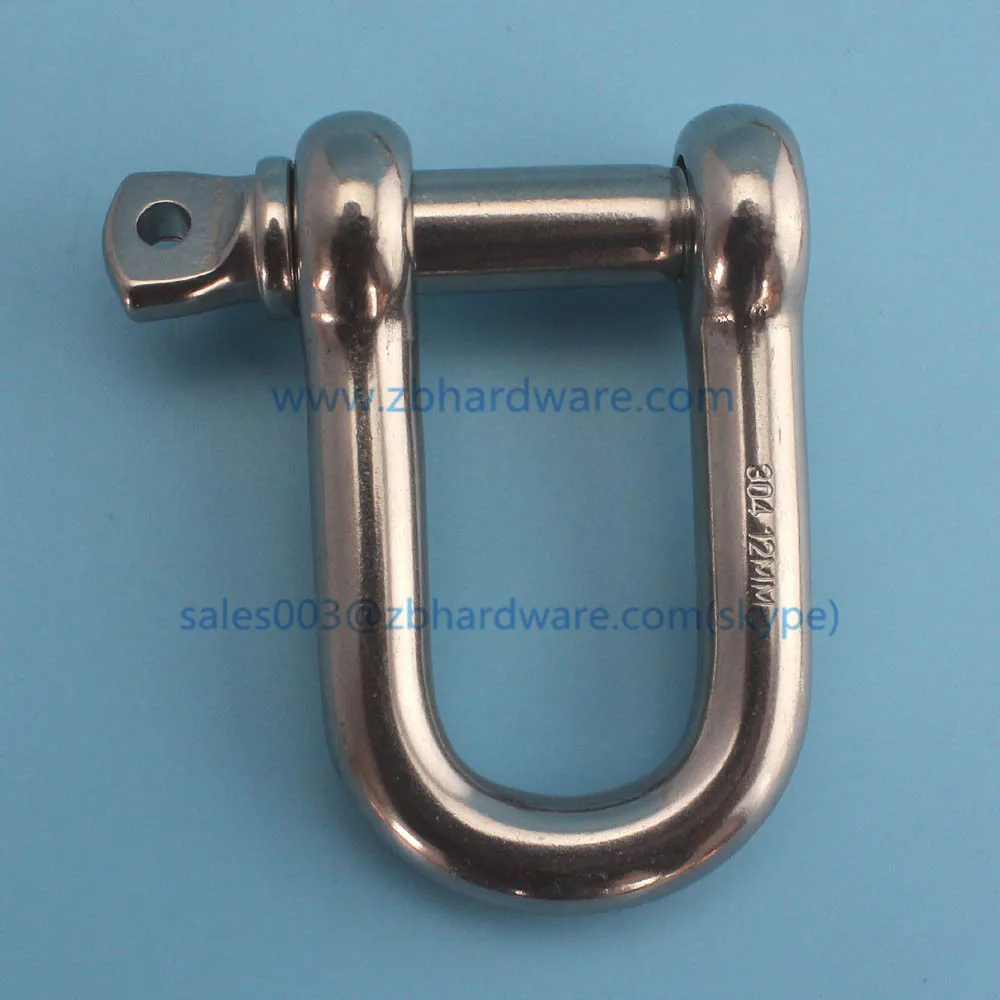10pcs/pack Marine Grade Polished M6 Stainless Steel D Shackle Buckles For outdoor camping shackles | Обустройство дома